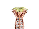 Rose gold Fancy Yellow Oval  Solitaire Diamond Ring with Milgrain Pavé Band and Four-Prong Setting_41
