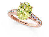 Rose gold Fancy Yellow Oval  Solitaire Diamond Ring with Pavé Band and Four-Prong Setting_102