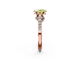 Rose gold Fancy Yellow Oval  Solitaire Diamond Ring with Pavé Band and Four-Prong Setting_103