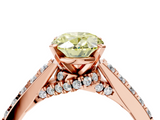 Rose gold Fancy Yellow Oval  Solitaire Diamond Ring with Pavé Band and Four-Prong Setting_105
