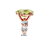 Rose gold Fancy Yellow Oval  Solitaire Diamond Ring with Pave Band and Four-Prong Setting_265