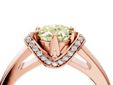 Rose gold Fancy Yellow Oval  Solitaire Diamond Ring with Pave Band and Six-Prong Setting_36