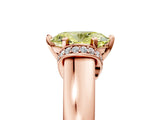 Rose gold Fancy Yellow Oval  Solitaire Diamond Ring with Pave Band and Six-Prong Setting_37