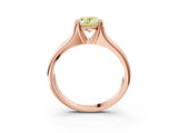 Rose gold Fancy Yellow Oval  Solitaire Diamond Ring with Six-Prong Cathedral Setting_35