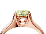 Rose gold Fancy Yellow Oval  Solitaire Diamond Ring with Six-Prong Cathedral Setting_36