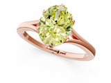 Rose gold Fancy Yellow Oval  Solitaire Diamond Ring with Six-Prong Setting and Tapered Band_18