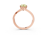 Rose gold Fancy Yellow Oval  Solitaire Diamond Ring with Six-Prong Setting and Tapered Band_20