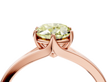 Rose gold Fancy Yellow Oval  Solitaire Diamond Ring with Six-Prong Setting and Tapered Band_21