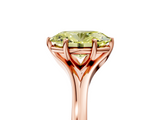 Rose gold Fancy Yellow Oval  Solitaire Diamond Ring with Six-Prong Setting and Tapered Band_22