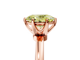 Rose gold Fancy Yellow Oval  Solitaire Diamond Ring with Six-Prong Setting on a Classic Band_8