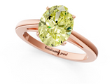 Rose gold Fancy Yellow Oval  Solitaire Diamond Ring with Split Shank and Four-Prong Setting_21
