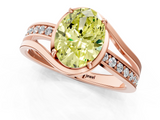 Rose gold Fancy Yellow Oval  Solitaire Diamond Ring with Split Shank and Prong Setting_47