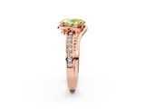 Rose gold Fancy Yellow Oval  Solitaire Diamond Ring with Split Shank and Prong Setting_48