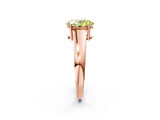 Rose gold Fancy Yellow Oval  Solitaire Diamond Ring with Tapered Band and Four-Prong Setting_51