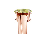 Rose gold Fancy Yellow Oval  Solitaire Diamond Ring with Tapered Band and Four-Prong Setting_54