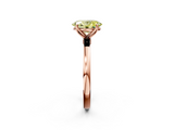 Rose gold Fancy Yellow Oval  Solitaire Diamond Ring with Thin Band and Four-Prong Setting_5