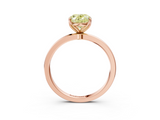Rose gold Fancy Yellow Oval  Solitaire Diamond Ring with Thin Band and Four-Prong Setting_6