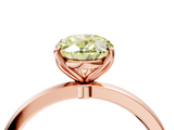 Rose gold Fancy Yellow Oval  Solitaire Diamond Ring with Thin Band and Four-Prong Setting_7