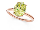 Rose gold Fancy Yellow Oval  Solitaire Diamond Ring with a Classic Band and Four-Prong Setting 1