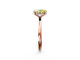 Rose gold Fancy Yellow Oval  Solitaire Diamond Ring with a Classic Band and Four-Prong Setting 2