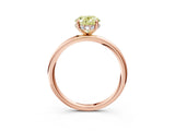 Rose gold Fancy Yellow Oval  Solitaire Diamond Ring with a Classic Band and Four-Prong Setting 3