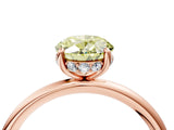 Rose gold Fancy Yellow Oval  Solitaire Diamond Ring with a Classic Band and Four-Prong Setting 4