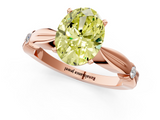 Rose gold Fancy Yellow Oval  Solitaire Diamond Twisted Band with Four-Prong Setting_94