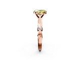 Rose gold Fancy Yellow Oval  Solitaire Diamond Twisted Band with Four-Prong Setting_95