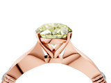 Rose gold Fancy Yellow Oval  Solitaire Diamond Twisted Band with Four-Prong Setting_97