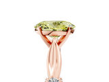 Rose gold Fancy Yellow Oval  Solitaire Diamond Twisted Band with Four-Prong Setting_98