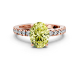 Rose gold Fancy Yellow Oval  Solitaire Diamond with Pavé Band and Four-Prong Setting_71