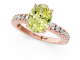 Rose gold Fancy Yellow Oval  Solitaire Diamond with Pavé Band and Four-Prong Setting_72