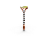 Rose gold Fancy Yellow Oval  Solitaire Diamond with Pavé Band and Four-Prong Setting_73