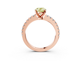 Rose gold Fancy Yellow Oval  Solitaire Diamond with Pavé Band and Four-Prong Setting_74