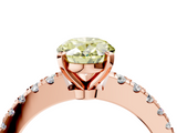 Rose gold Fancy Yellow Oval  Solitaire Diamond with Pavé Band and Four-Prong Setting_75