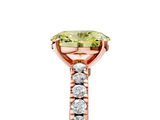 Rose gold Fancy Yellow Oval  Solitaire Diamond with Pavé Band and Four-Prong Setting_76