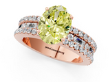 Rose gold Fancy Yellow Oval  Solitaire Diamond with Pave and Channel Set Band_77