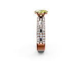 Rose gold Fancy Yellow Oval  Solitaire Diamond with Pave and Channel Set Band_78