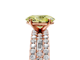 Rose gold Fancy Yellow Oval  Solitaire Diamond with Pave and Channel Set Band_81
