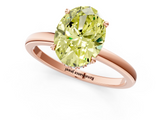 Rose gold Fancy Yellow Oval  Solitaire Engagement Ring with Cathedral Band and Four-Prong Setting_21