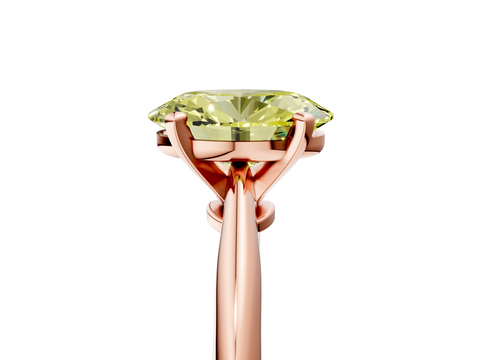 Rose gold Fancy Yellow Oval  Solitaire Engagement Ring with Classic Band and Four-Prong Setting_75