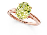 Rose gold Fancy Yellow Oval  Solitaire Engagement Ring with Four-Prong Setting and Classic Band 3