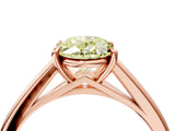 Rose gold Fancy Yellow Oval  Solitaire Engagement Ring with Four-Prong Setting and Classic Band