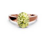 Rose gold Fancy Yellow Oval  Solitaire Engagement Ring with Four-Prong Setting and Tapered Band_3