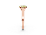 Rose gold Fancy Yellow Oval  Solitaire Engagement Ring with Four-Prong Setting and Tapered Band_5