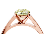 Rose gold Fancy Yellow Oval  Solitaire Engagement Ring with Four-Prong Setting and Tapered Band_7