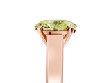 Rose gold Fancy Yellow Oval  Solitaire Engagement Ring with Four-Prong Setting and Tapered Band_8