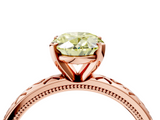 Rose gold Fancy Yellow Oval  Solitaire Engagement Ring with Scrollwork Band and Four-Prong Setting_134