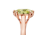 Rose gold Fancy Yellow Oval  Solitaire Engagement Ring with Six-Prong Setting and Classic Band