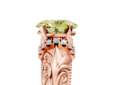 Rose gold Fancy Yellow Oval  Solitaire Filigree Engagement Ring with Halo and Prong Setting_69